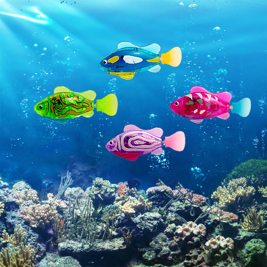 Electronic Cat Toys Featuring Pet Fish with LED Light and Grass Elements