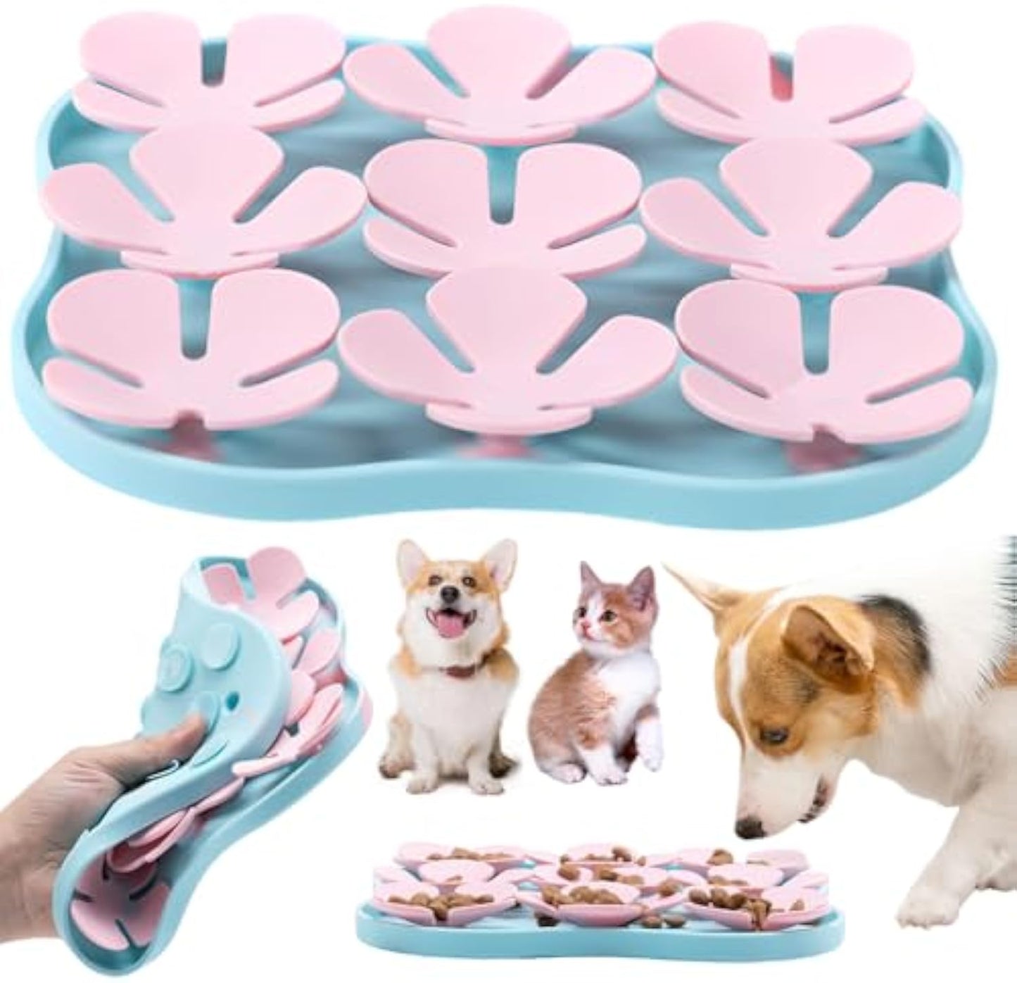 Silicone Slow Feeder Dog Bowl with Suction Cup for Calming. Interactive Lick Pad for Anxiety Relief. Suitable for All Breed Dogs. Perfect for Training and Feeding Wet Food.