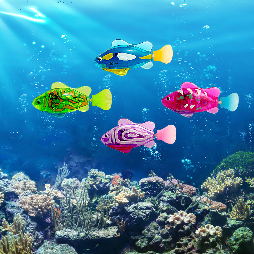 Electronic Cat Toys Featuring Pet Fish with LED Light and Grass Elements