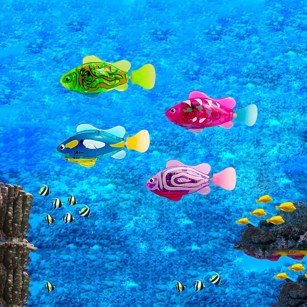 Electronic Cat Toys Featuring Pet Fish with LED Light and Grass Elements