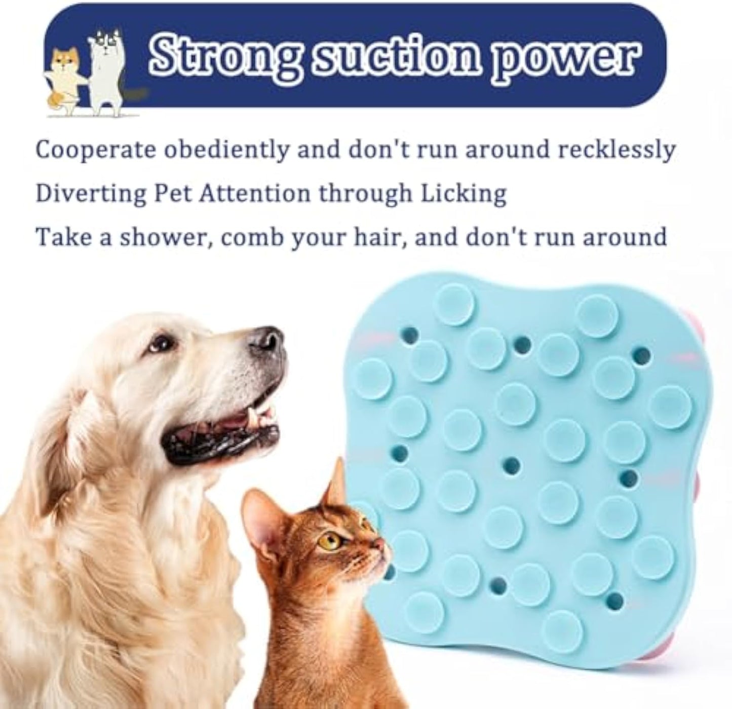 Silicone Slow Feeder Dog Bowl with Suction Cup for Calming. Interactive Lick Pad for Anxiety Relief. Suitable for All Breed Dogs. Perfect for Training and Feeding Wet Food.